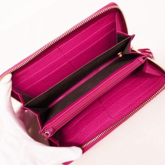 Gucci Long Wallet Soho 308004 Leather Pink Chien Pan Gold Hardware Women - Picture 3 of 10